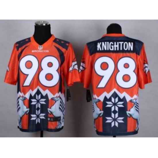 Nike Denver Broncos 98 knighton Orange Elite Style Noble Fashion NFL Jersey